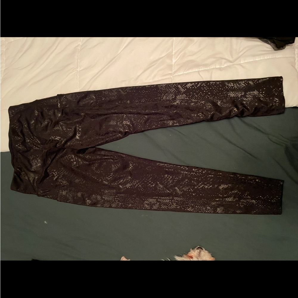 Shosho Black Snake Print Leggings